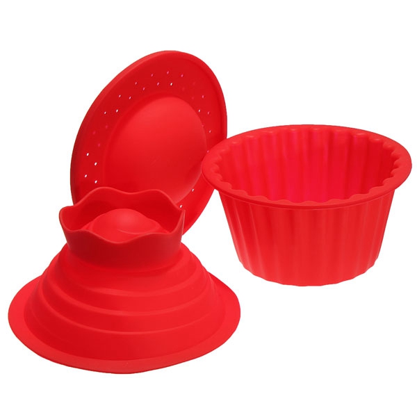 new arrvial!!!3 pake silicone big top cupcake bake set baking mold mould excellent quality