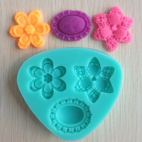new arrvial 3d jewel brooches silicone mould mold sugarcraft cake toppers decorating tools best promotion