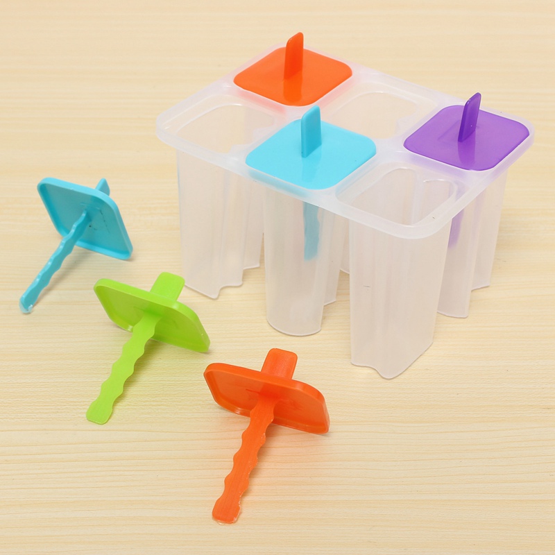 new arrvial diy ice lolly mold maker ice pole zer tray 6 cell ice cream pop mold popsicle maker