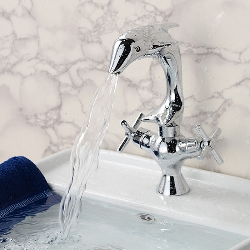 new arrvial!! unique dolphin shape double handle basin sink mixer tap bathroom deck mounted chrome finish faucet new arrvial!! unique dolphin shape double handle basin sink mixer tap bathroom deck mounted chrome finish faucet