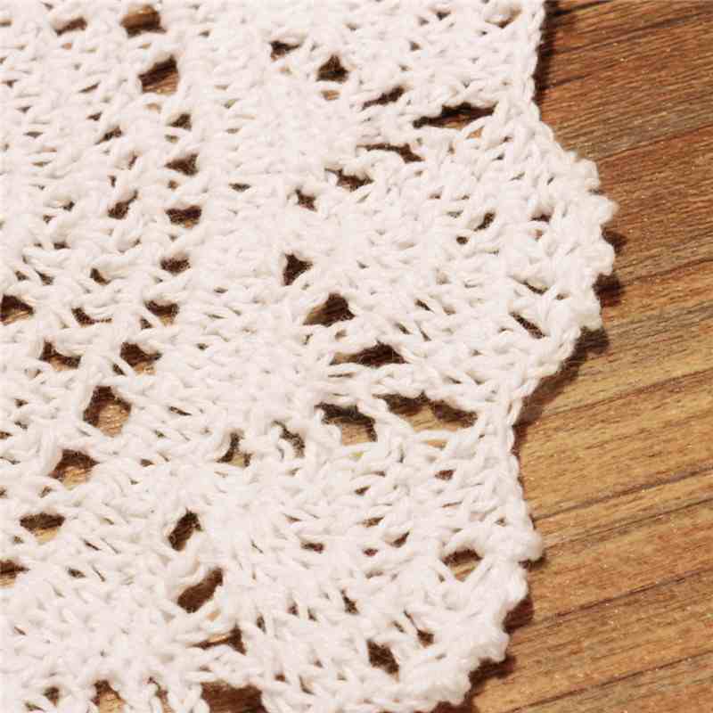 new fashion 25cm vintage style floral hand crochet handmade cotton beige doily cup table mat doilies crochet placemat coasters