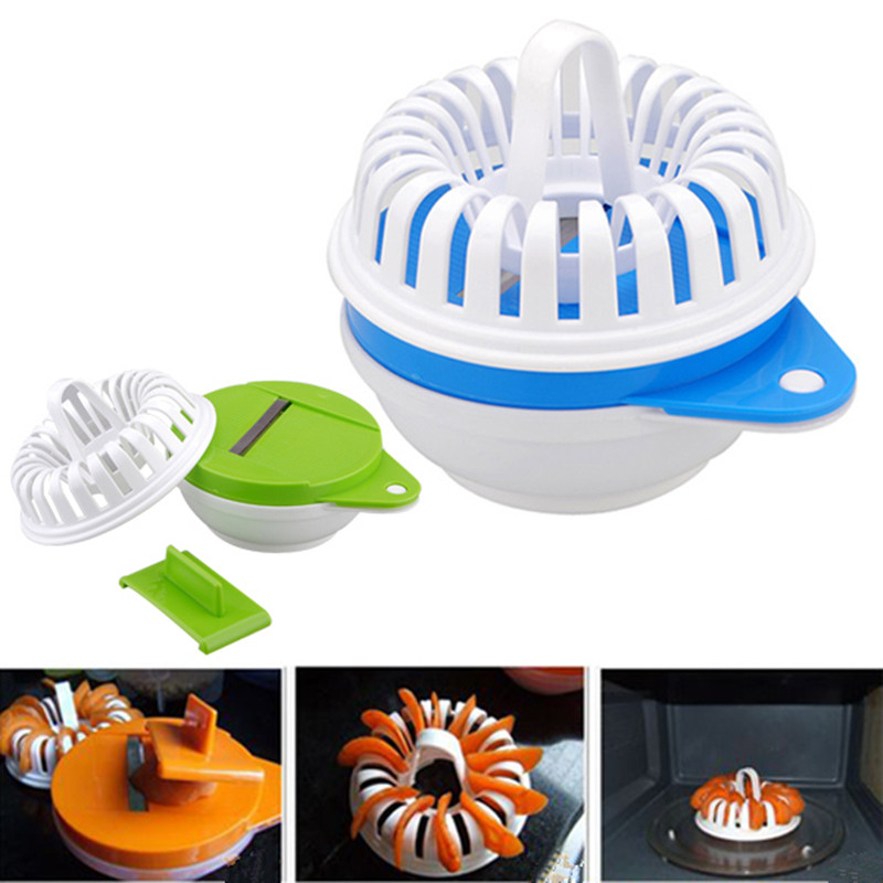 new microwave for apple fruit potato crisp chip slicer snack maker diy complete set tray mini potato chip maker color random