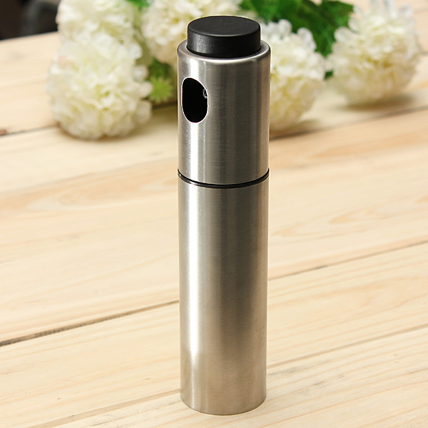 new silver stainless steel olive pump spraying oil bottle sprayer can oil jar pot tool can pot cookware kitchen tools