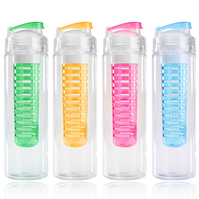 newest fashion 760ml sports health fruit juice bottle water tour outdoor sport cup bottle plastic bottle four colors