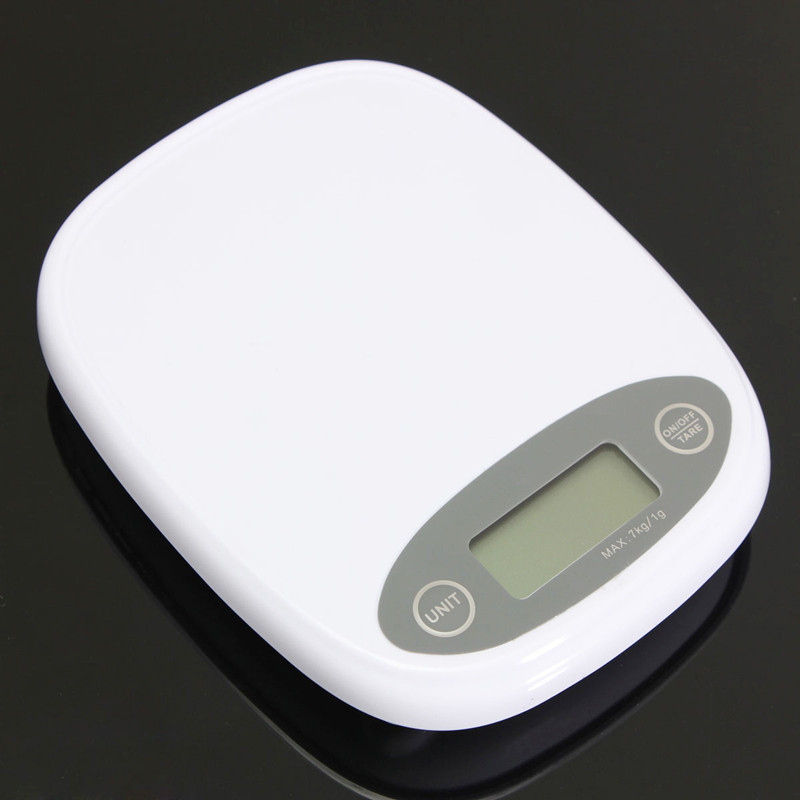 practical household portable electronic white 7kg/1g digital lcd kitchen food diet postal scale weight balance gram backlight