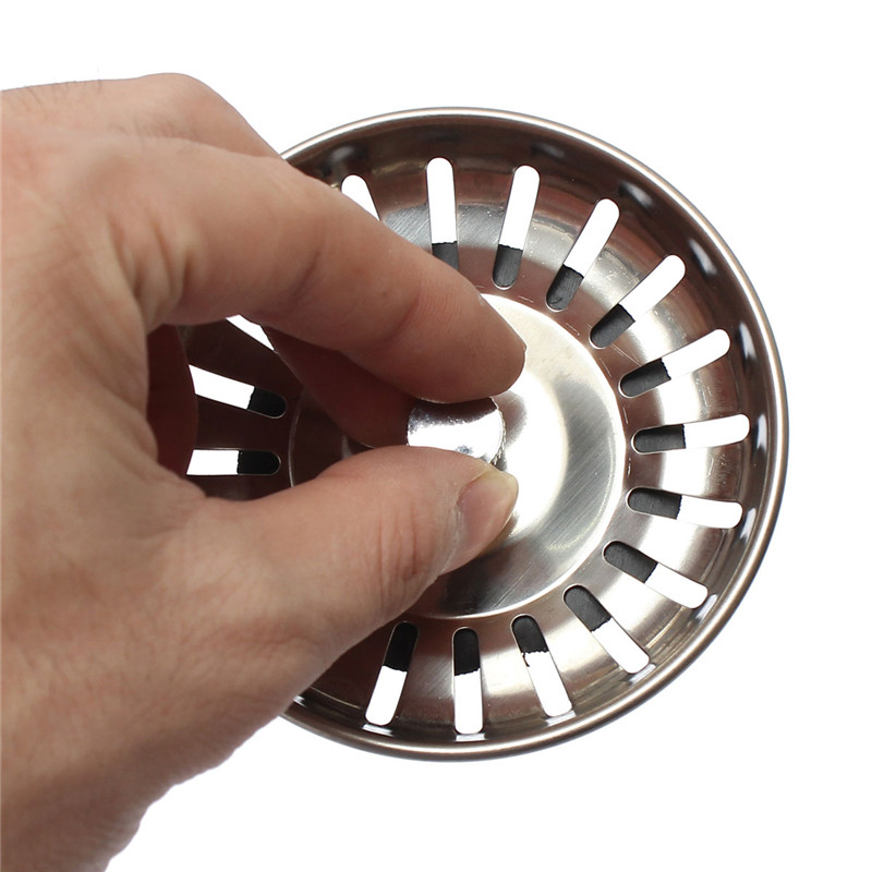 simple and useful stainless steel 83mm kitchen water basin sink drainer strainer leach basket waste plug stopper filter