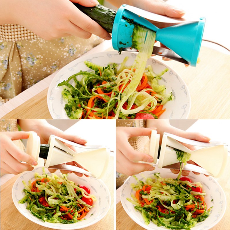 stainless steel plastic shred spiral slicer vegetable fruit cutter julienne grater carrot twister gadgets kitchen tool