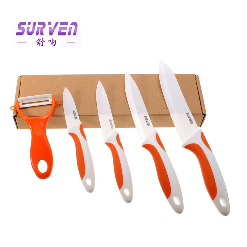 surven kitchen knives 3"4"5 "6" zirconia ceramic knife set + peeling machine multi-color processing sheath with peeler scabbard surven kitchen knives 3"4"5 "6" zirconia ceramic knife set + peeling machine multi-color processing sheath with peeler scabbard