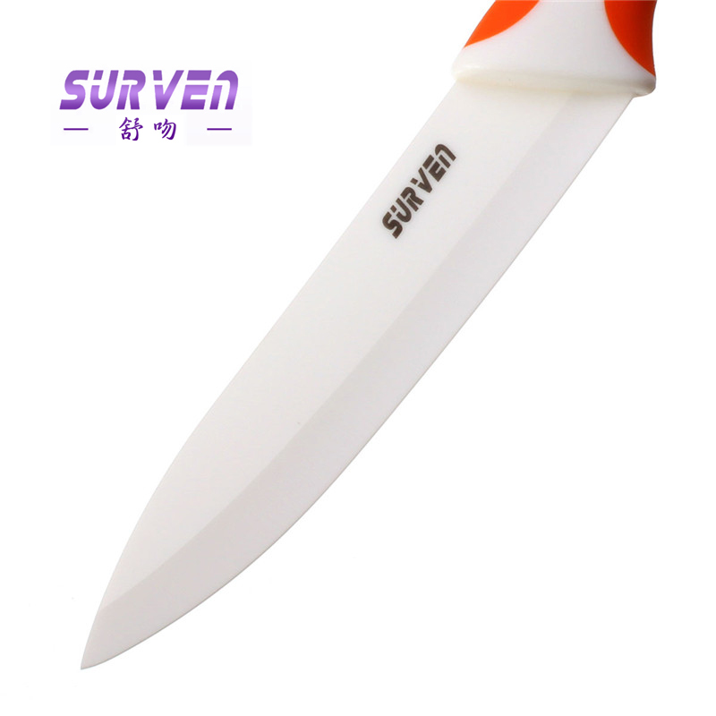 surven kitchen knives 3"4"5 "6" zirconia ceramic knife set + peeling machine multi-color processing sheath with peeler scabbard