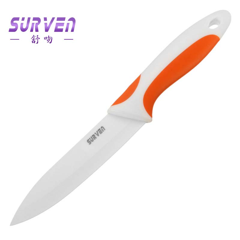 top brand surven 1pcs kitchen dining bar 5 inch ceramic knife paring fruit utility chef ceramic knife useful design