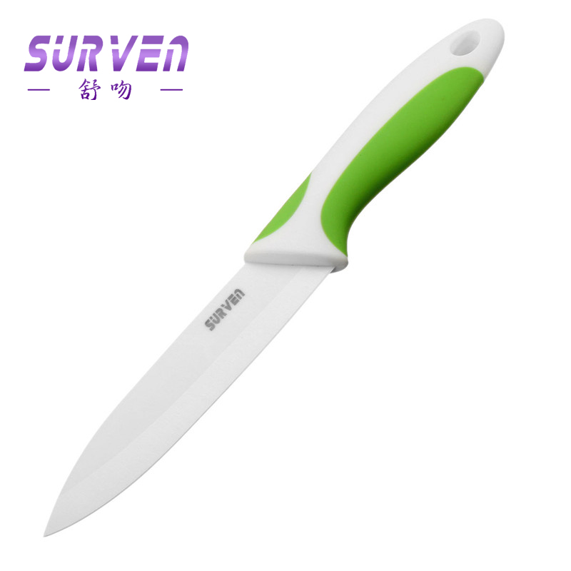 top brand surven 1pcs kitchen dining bar 5 inch ceramic knife paring fruit utility chef ceramic knife useful design