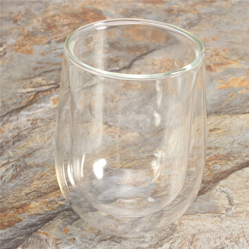 top standard 250ml double wall egg shape glass coffee cup high temperature resistant tea mugs and cups glassware drinkware