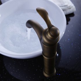 antique inspired kitchen faucet - antique brass finish