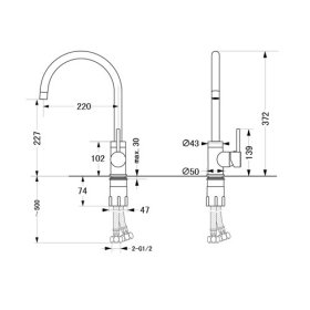 chrome centerset kitchen faucet