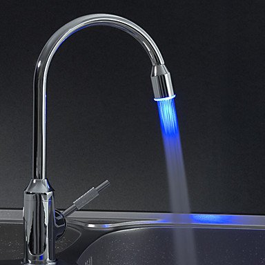 new contemporary brass kitchen faucet with color changing led light