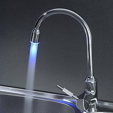 new contemporary brass kitchen faucet with color changing led light