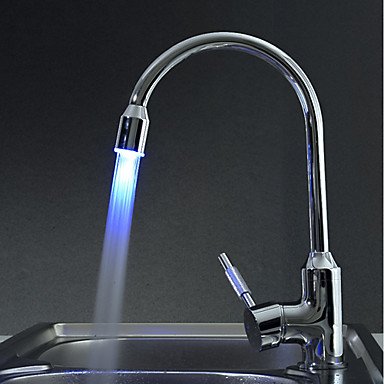 new contemporary brass kitchen faucet with color changing led light