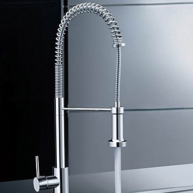 new [five years quality assurance] contemporary spring kitchen faucet - chrome finish