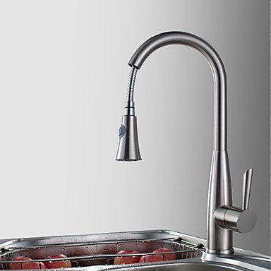 new [five years quality assurance] nickel brushed finish pull down kitchen faucet