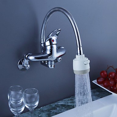 new [five years quality assurance] single handle solid brass spring pull down kitchen faucet - chrome finish