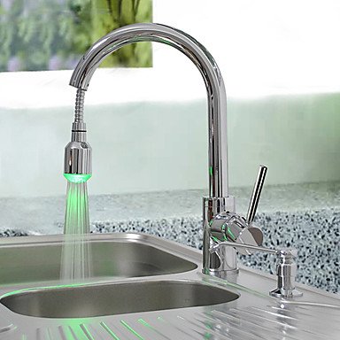 new [five years quality assurance] single handle solid brass spring pull down kitchen faucet - chrome finish