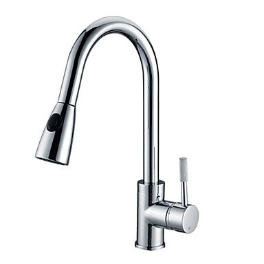 new [five years quality assurance] solid brass pull down kitchen faucet - chrome finish