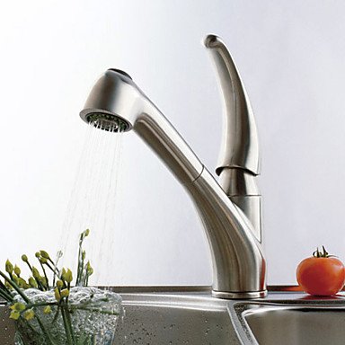 new [five years quality assurance] stainless steel contemporary pull out kitchen faucet (brushed finish)