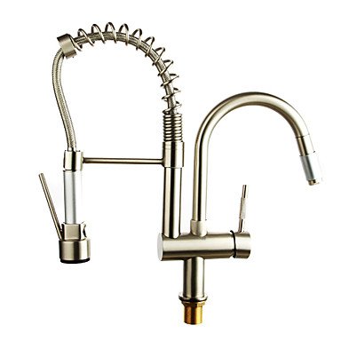 new solid brass pull out kitchen faucet - polished nickel finish new solid brass pull out kitchen faucet - polished nickel finish
