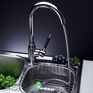 new solid brass spring pull out kitchen faucet - brushed finish