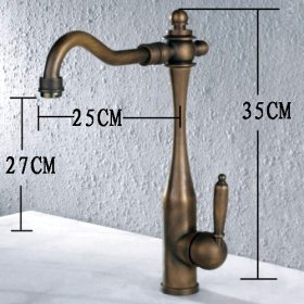 single handle antique brass centerset kitchen faucet