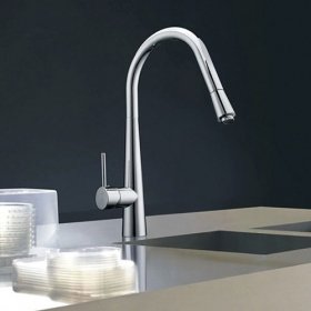 single handle chrome centerset pull-out kitchen faucet single handle chrome centerset pull-out kitchen faucet