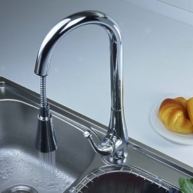 single handle chrome centerset pull-out kitchen faucet single handle chrome centerset pull-out kitchen faucet