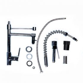 single handle chrome centerset spring kitchen faucet