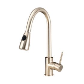 solid brass pull down kitchen faucet - nickel brushed finish solid brass pull down kitchen faucet - nickel brushed finish