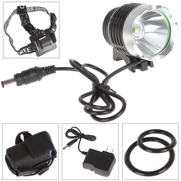 3 mode high power 1800 lumen cree xml t6 led bicycle head lamp bike light & led headlight headlamp + 2800mah battery pack