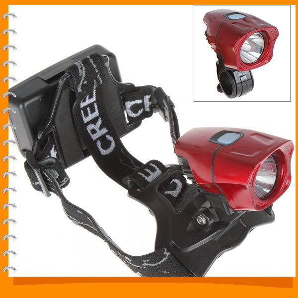 300lm 3w high power cree xpe led rechargeable headlamp headlight + led bike head light bicycle lamp