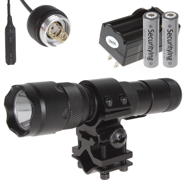 cree xml t6 1000 lumen led flashlight torch bicycle flash light bike lamp + battety + charger + remote pressure switch + holder