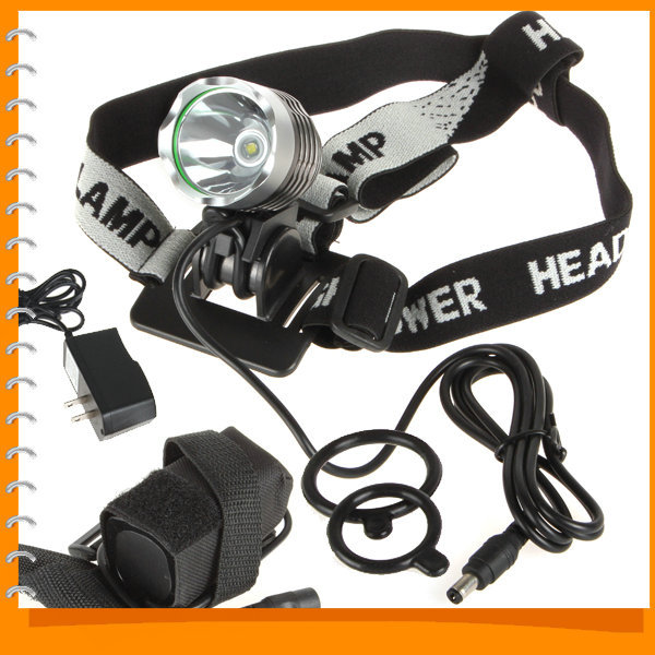 securitying 1200lm cree xml t6 led headlamp headlight & bicycle head light bike lamp+ battery & adapter