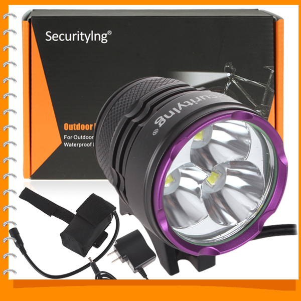 securitying 2400lm 3 x cree xm-l2 led waterproof mini bicycle light front bike lamp for cycling + 8000mah battery pack & charger securitying 2400lm 3 x cree xm-l2 led waterproof mini bicycle light front bike lamp for cycling + 8000mah battery pack & charger