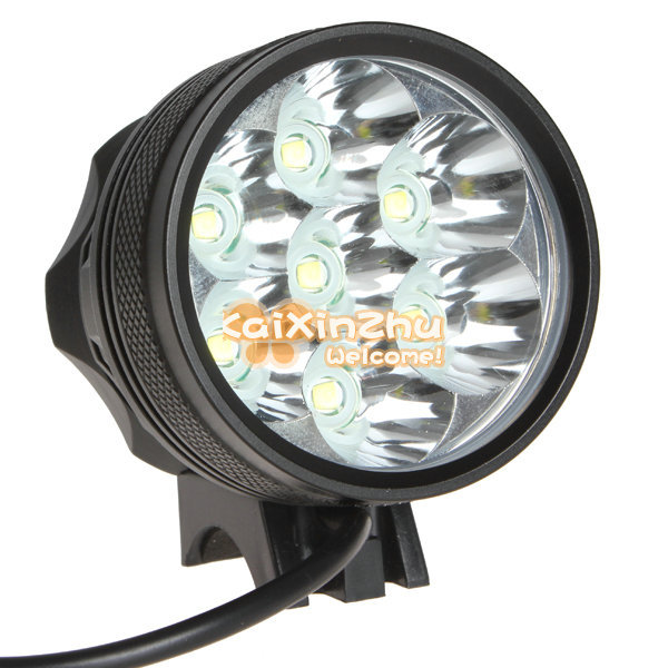 securitying 3200lm bright 7 x cree xml t6 led front bike light 3 modes bike cycling lamp + 8000mah rechargeable battery pack