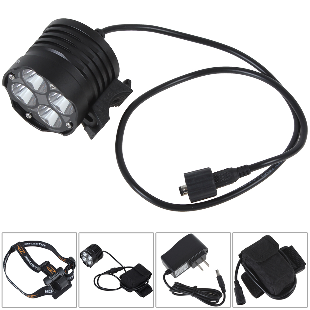 securitying 3200lm cree xml t6 led bike light headlamp super bright waterproof led front bicycle lamp headlight + battery pack