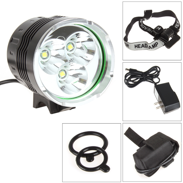 ! securitying 5000 lumen cree xml t6 led bicycle light bike head lamp + led headlight headlamp & battery pack