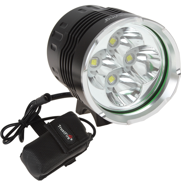securitying 5000 lumen super bright 4 x cree xml t6 led bicycle light bike lamp for cycling + 4000mah battery pack + charger