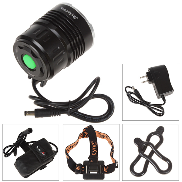 securitying 5000 lumen super bright 4 x cree xml t6 led bicycle light bike lamp for cycling + 4000mah battery pack + charger
