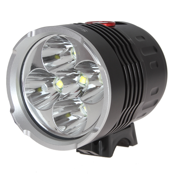 securitylng 6000 lumen 5 x cree xml t6 led bicycle head light bike lamp & headlamp headlight + 8.4v 8000 battery pack