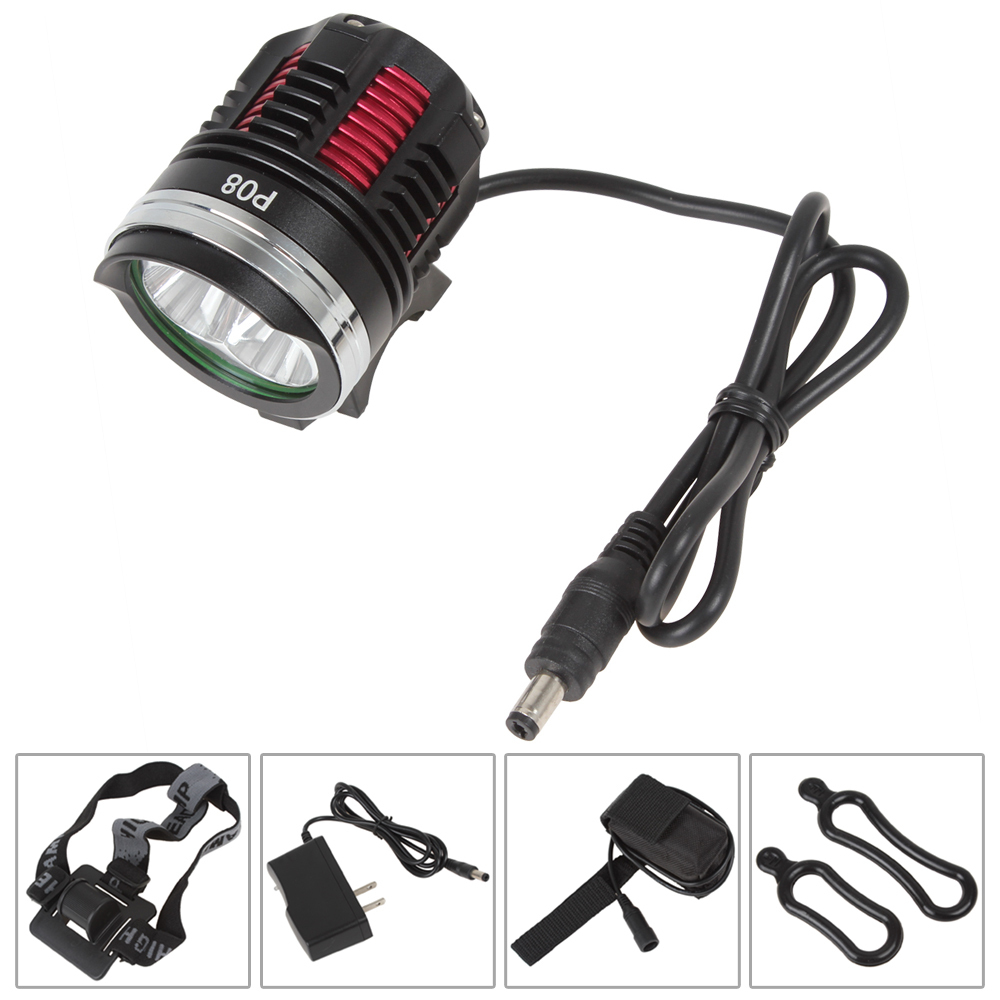 super bright 2100lm cree xm-l2 u2-1a led bike light front bicycle lamp high power headlight headlamp + battery pack + charger