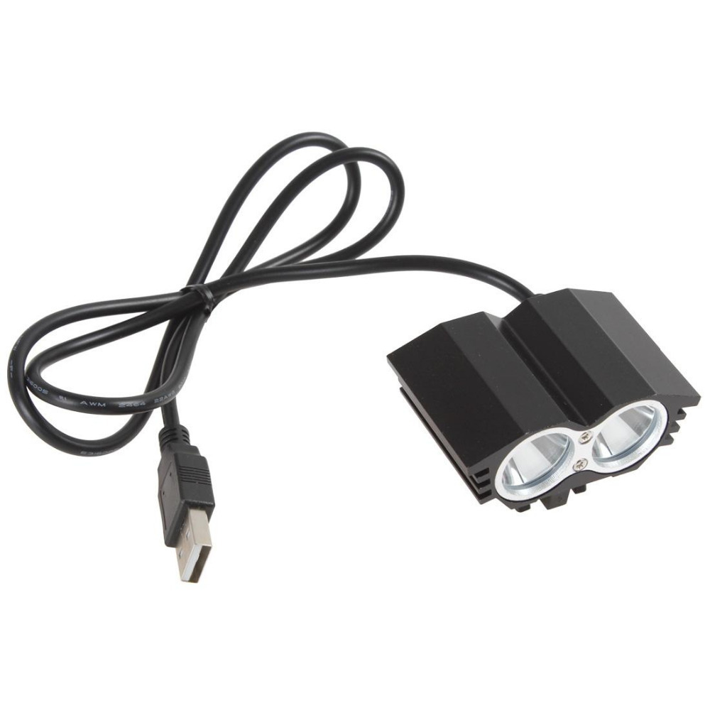 usb power port led bike light super bright 2000lm 4 modes 2 x cree xml t6 led bicycle light lamp ( red / black )