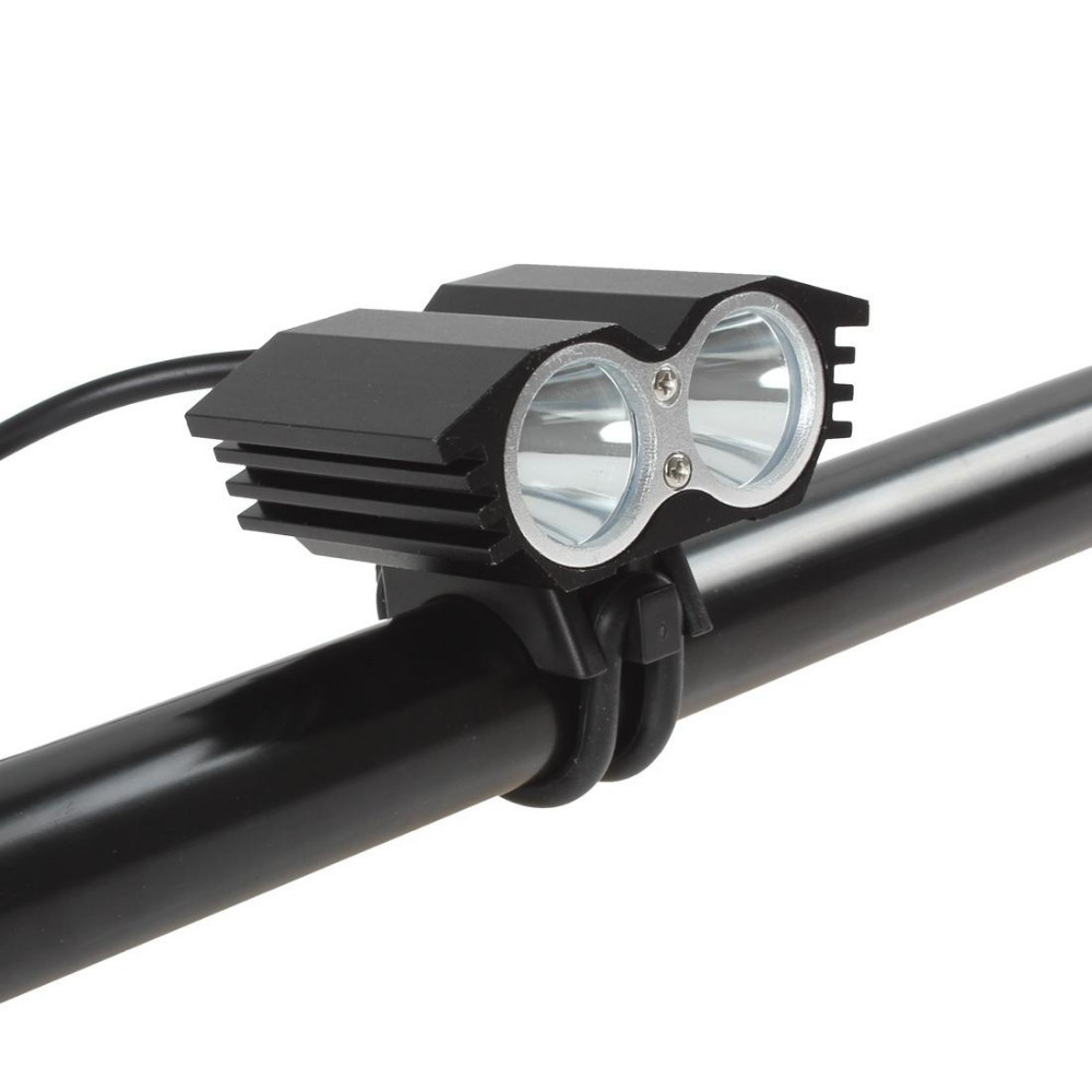 usb power port led bike light super bright 2000lm 4 modes 2 x cree xml t6 led bicycle light lamp ( red / black )