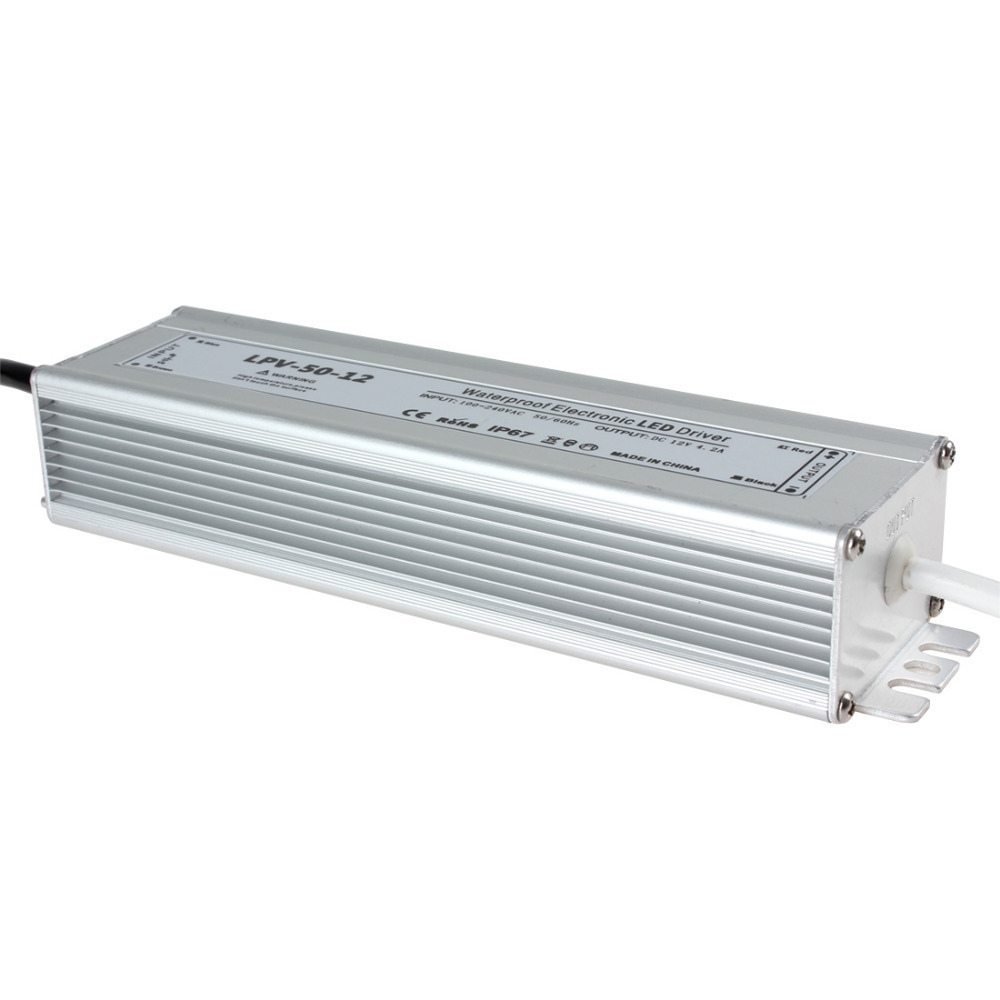 12v 50w ip67 waterproof electronic led driver led strip power switch ac dc transformer for led strip light power supply adapter
