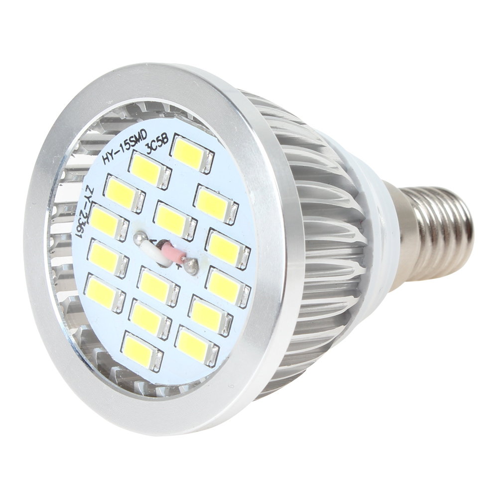 2pcs! e14 15 x smd 5730 led round led ceiling light lamp ac 86-240v 6w led spot light bulb ( warm white / white )